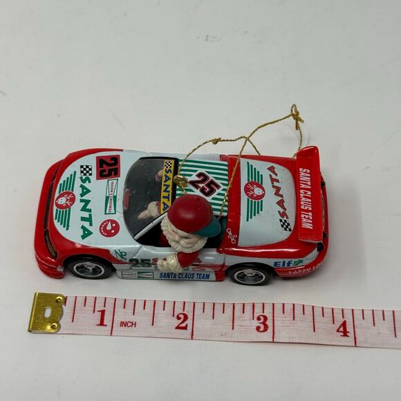 1995 Enesco Santa’s Speedway Ornament Santa Racing Car NASCAR Christmas - Picture 8 of 8